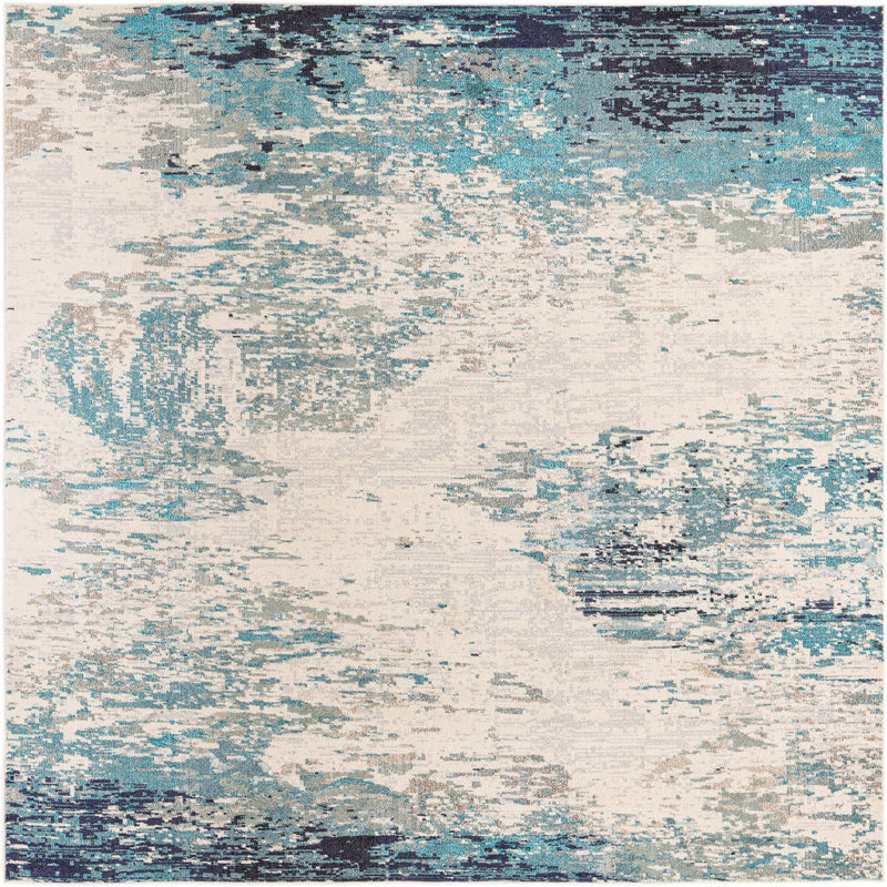 Colorburst Oasis Collection Area Rug - Tropic Square Blue lifestyle 11