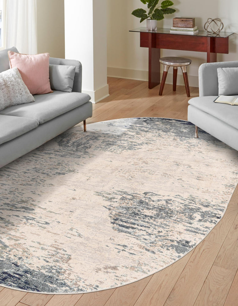 Colorburst Oasis Collection Area Rug - Tropic Oval Blue lifestyle 17