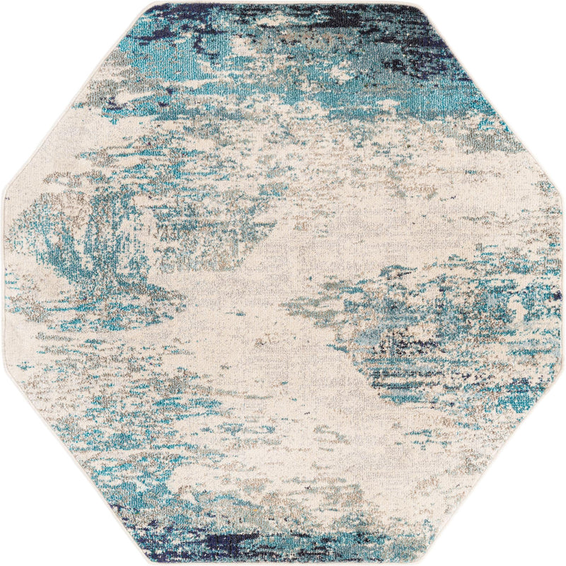 Colorburst Oasis Collection Area Rug - Tropic Octagon Blue lifestyle 13