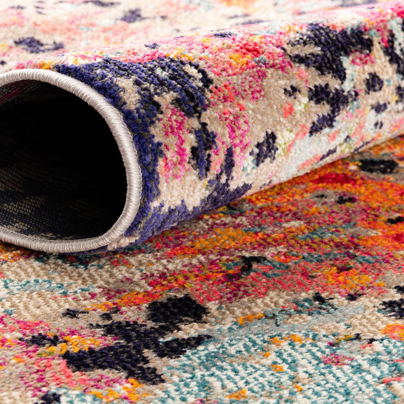 Colorburst Oasis Collection Area Rug - Prism Round Multi lifestyle 35