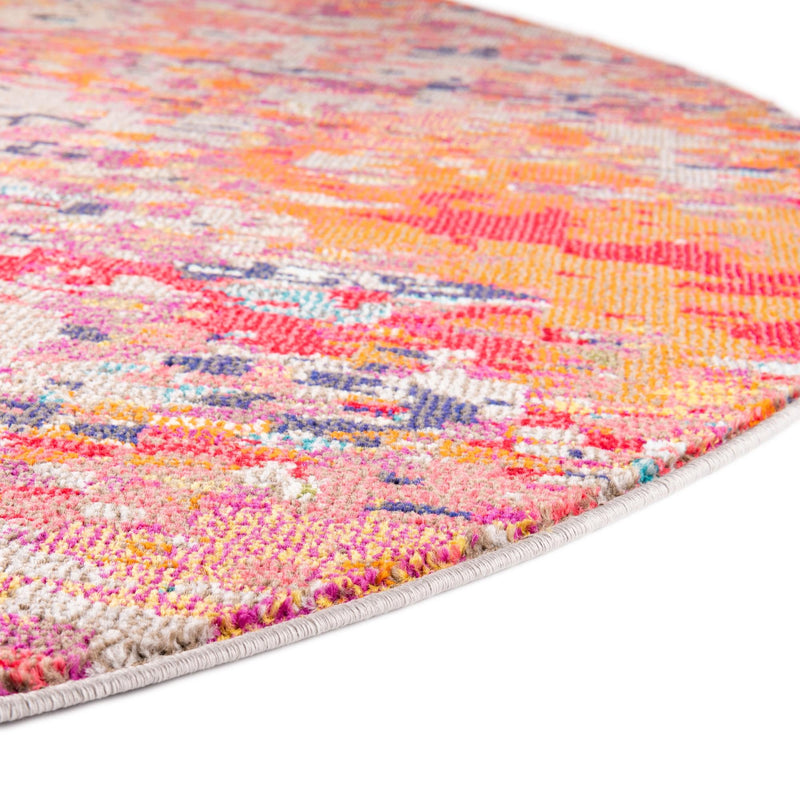 Colorburst Oasis Collection Area Rug - Prism Round Multi lifestyle 40