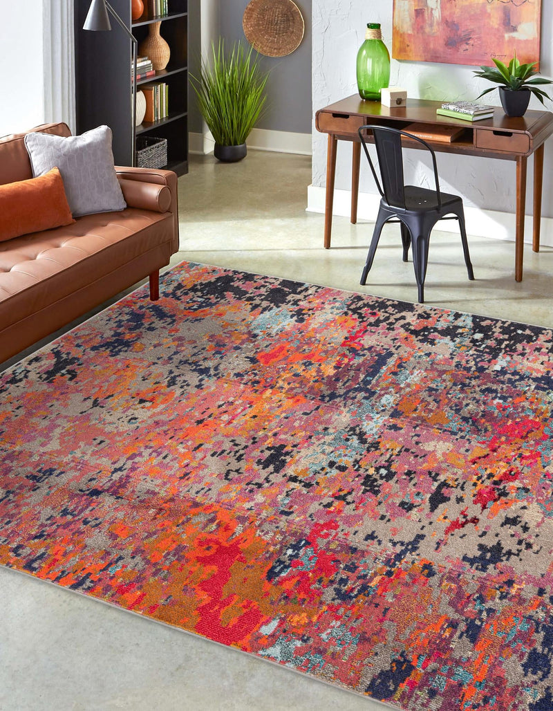 Colorburst Oasis Collection Area Rug - Prism Square Multi lifestyle 20