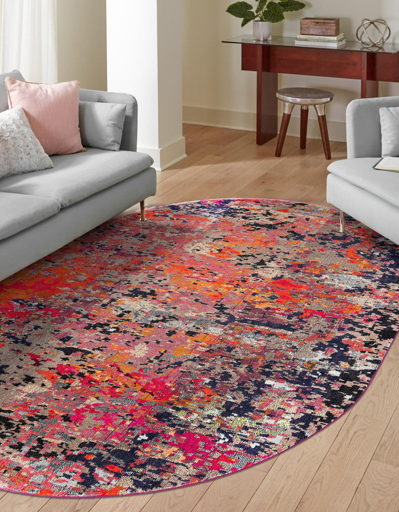 Colorburst Oasis Collection Area Rug - Prism Oval Multi lifestyle 21