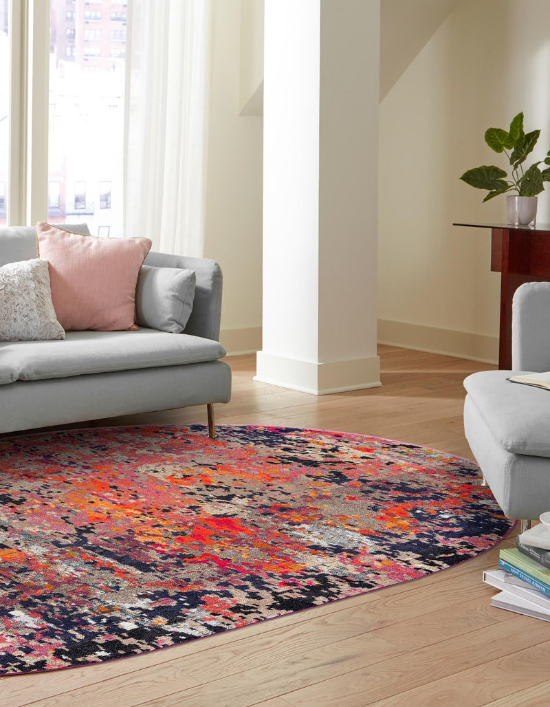 Colorburst Oasis Collection Area Rug - Prism Oval Multi lifestyle 26