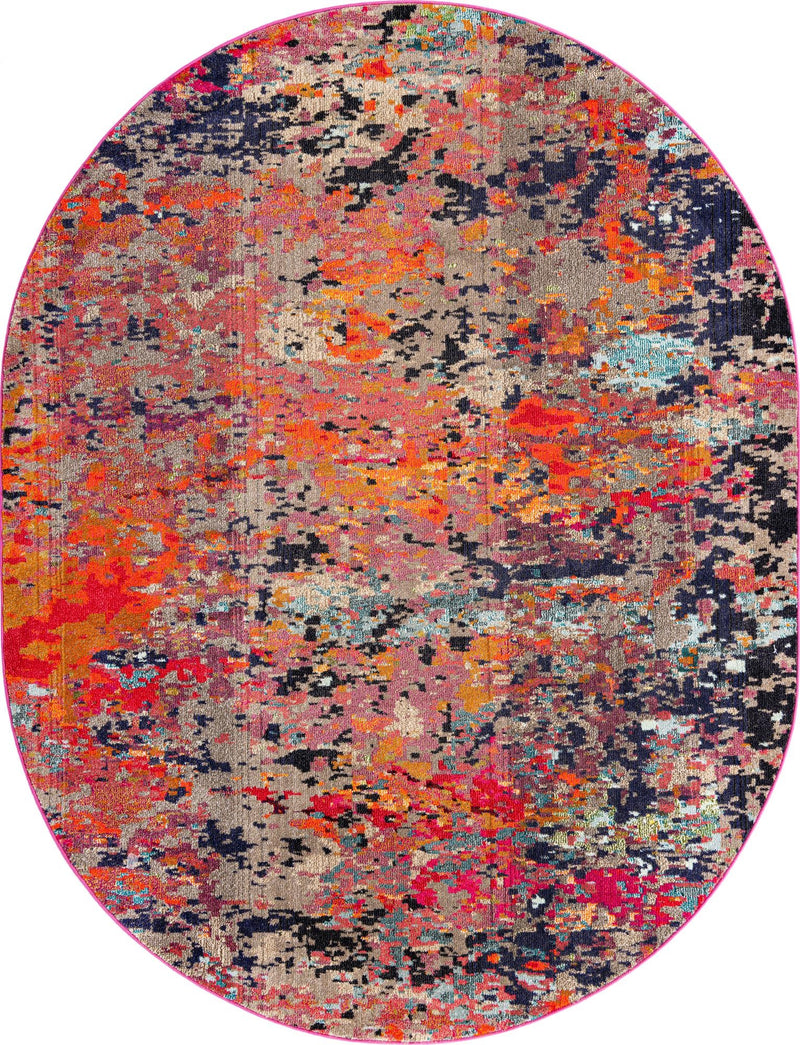 Colorburst Oasis Collection Area Rug - Prism Oval Multi lifestyle 16