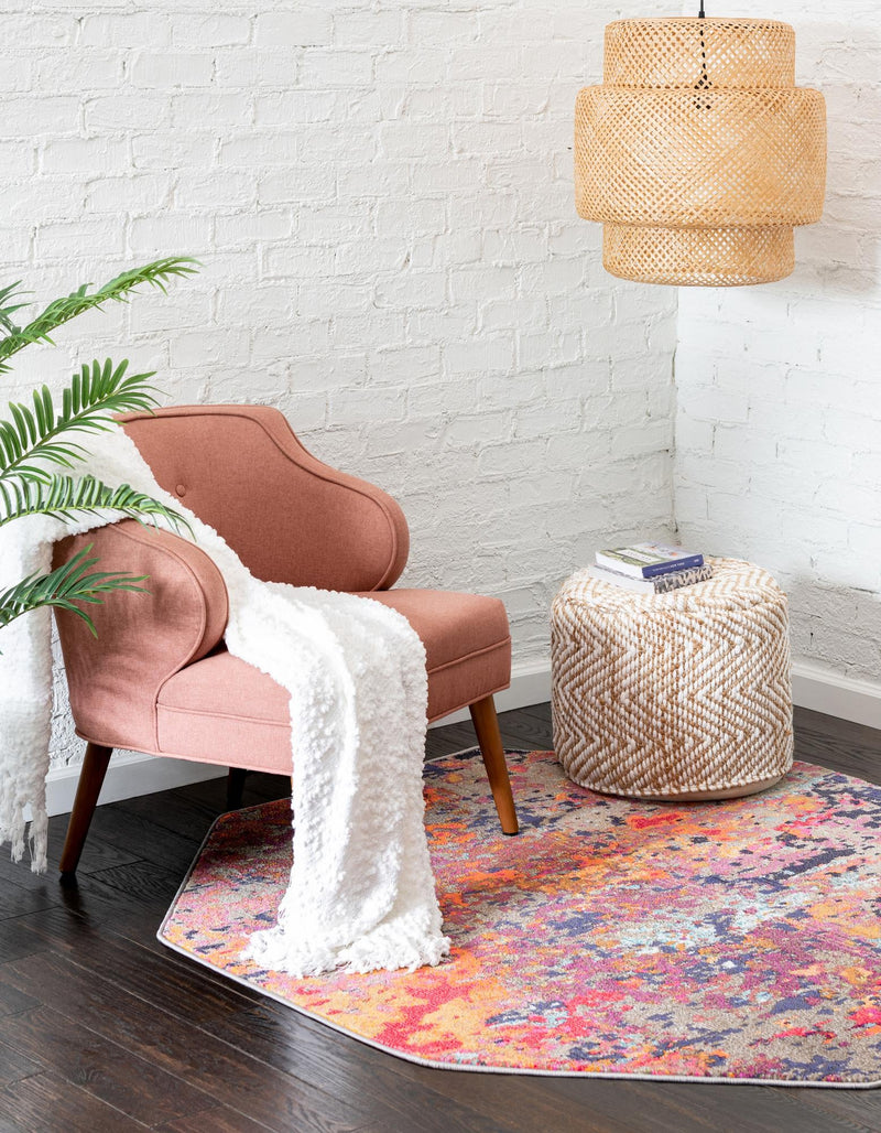 Colorburst Oasis Collection Area Rug - Prism Octagon Multi lifestyle 22