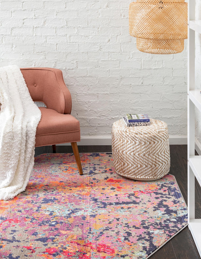 Colorburst Oasis Collection Area Rug - Prism Octagon Multi lifestyle 27