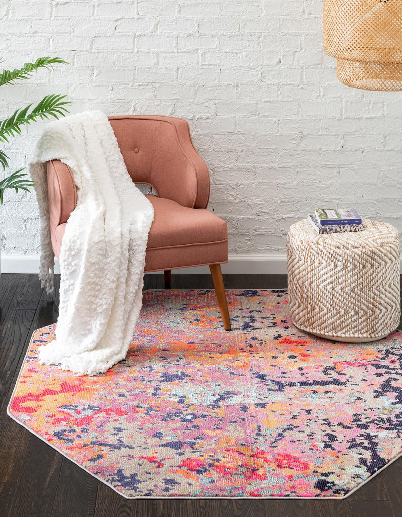 Colorburst Oasis Collection Area Rug - Prism Octagon Multi lifestyle 29