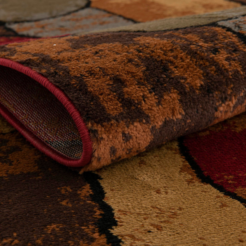 Bistro Lounge Collection Area Rug - Cappuccino Rectangle Multi lifestyle 7
