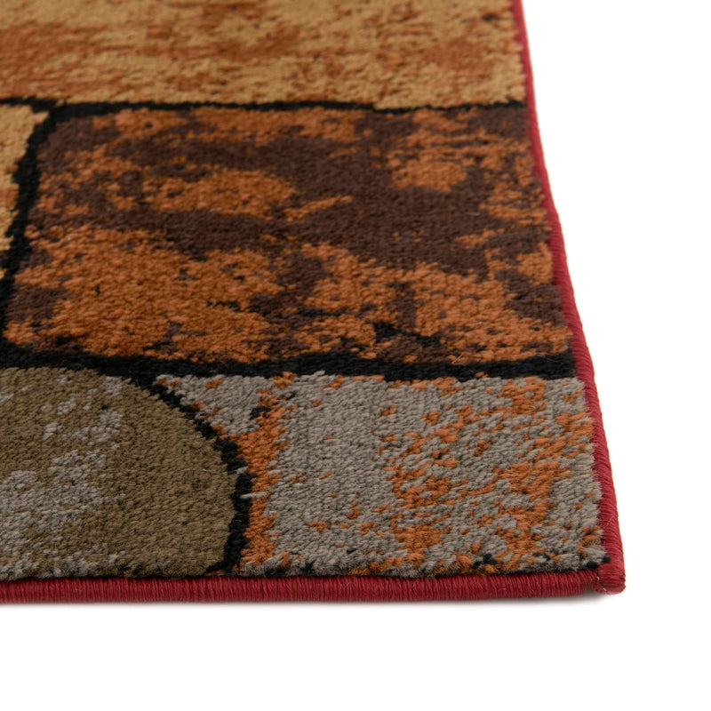 Bistro Lounge Collection Area Rug - Cappuccino Rectangle Multi lifestyle 8