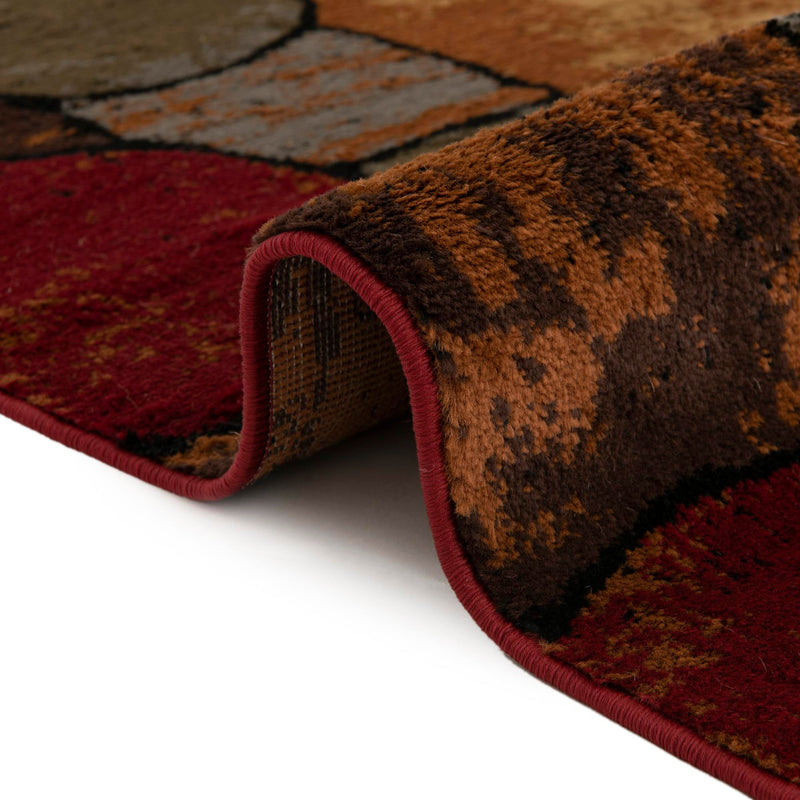 Bistro Lounge Collection Area Rug - Cappuccino Rectangle Multi lifestyle 11