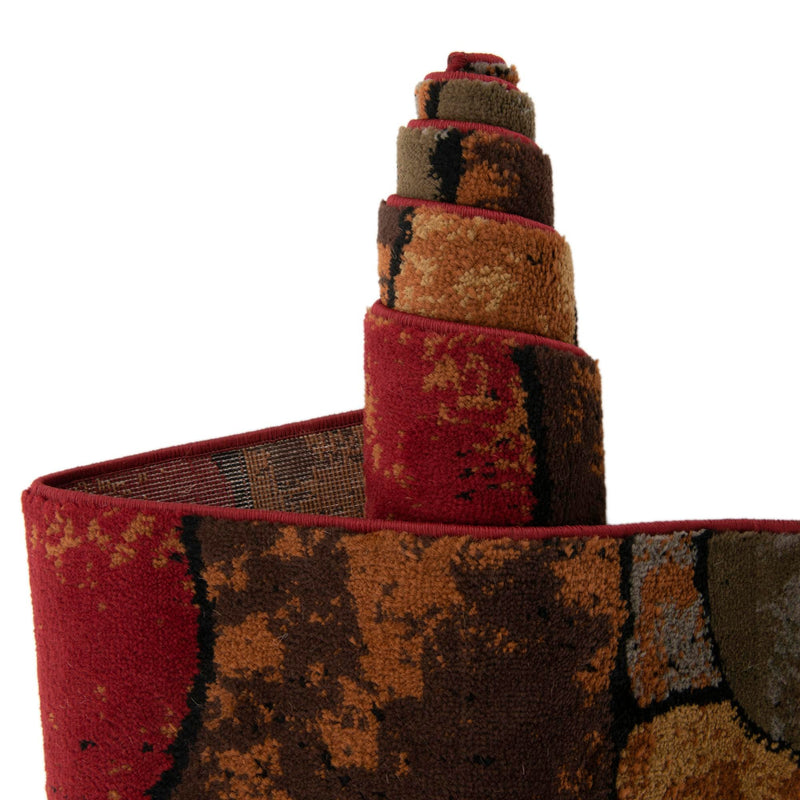 Bistro Lounge Collection Area Rug - Cappuccino Rectangle Multi lifestyle 12