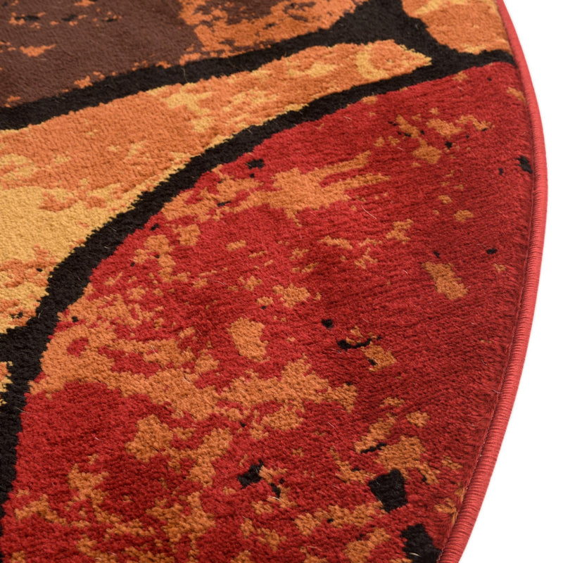 Bistro Lounge Collection Area Rug - Cappuccino Round Multi lifestyle 43