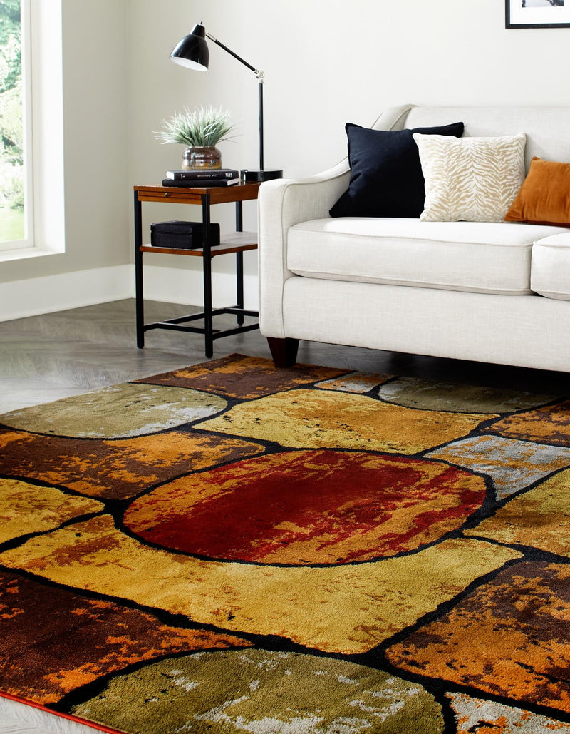 Bistro Lounge Collection Area Rug - Cappuccino Square Multi lifestyle 29