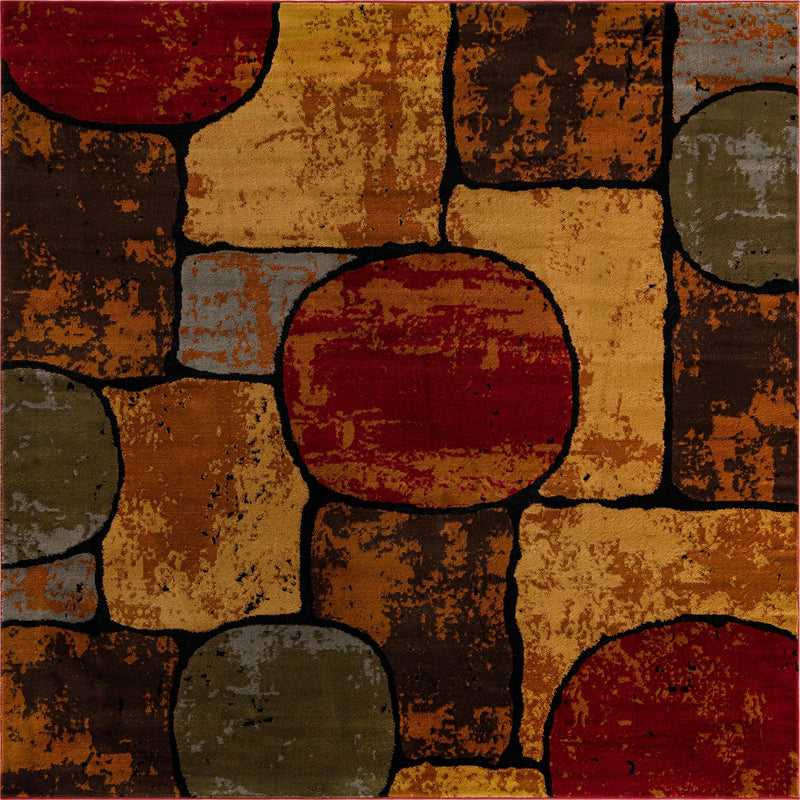 Bistro Lounge Collection Area Rug - Cappuccino Square Multi lifestyle 19