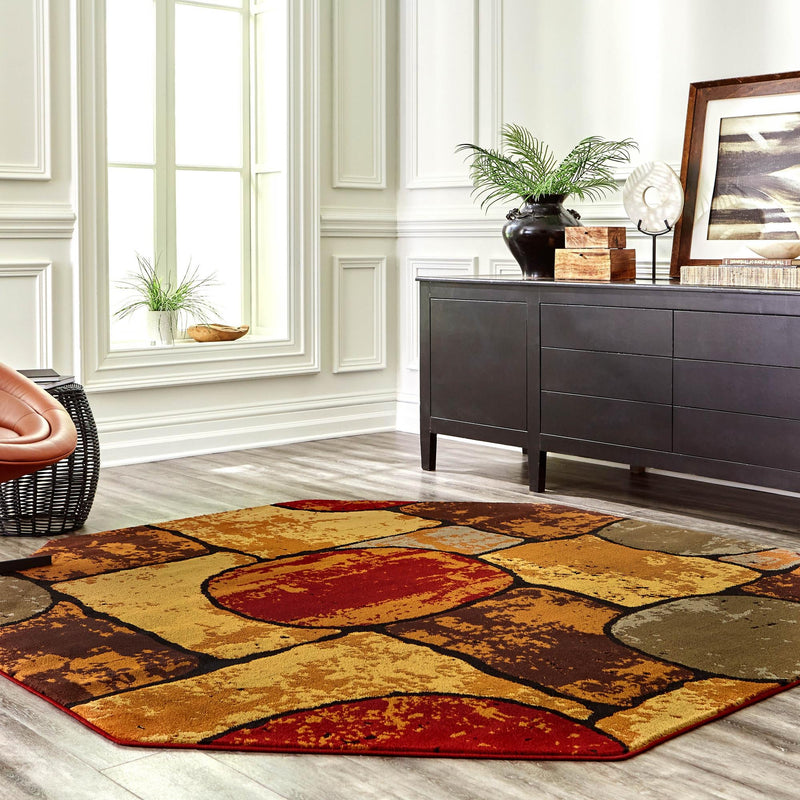 Bistro Lounge Collection Area Rug - Cappuccino Oval Multi lifestyle 90