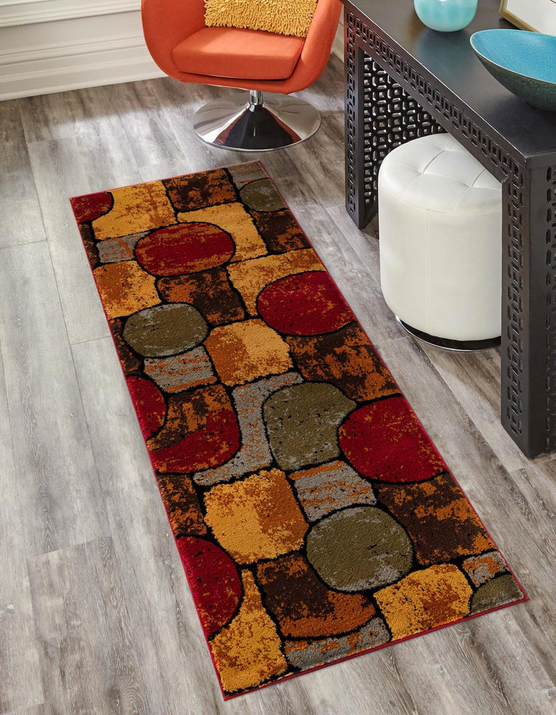 Bistro Lounge Collection Area Rug - Cappuccino Runner Multi lifestyle 27