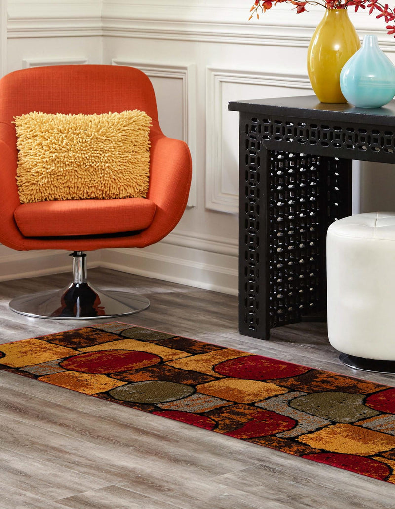 Bistro Lounge Collection Area Rug - Cappuccino Runner Multi lifestyle 32