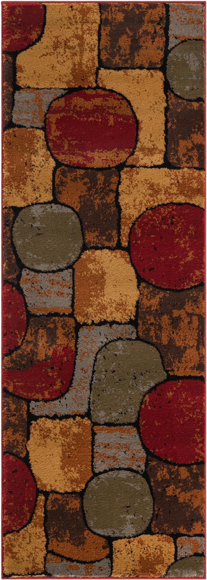 Bistro Lounge Collection Area Rug - Cappuccino Runner Multi lifestyle 22