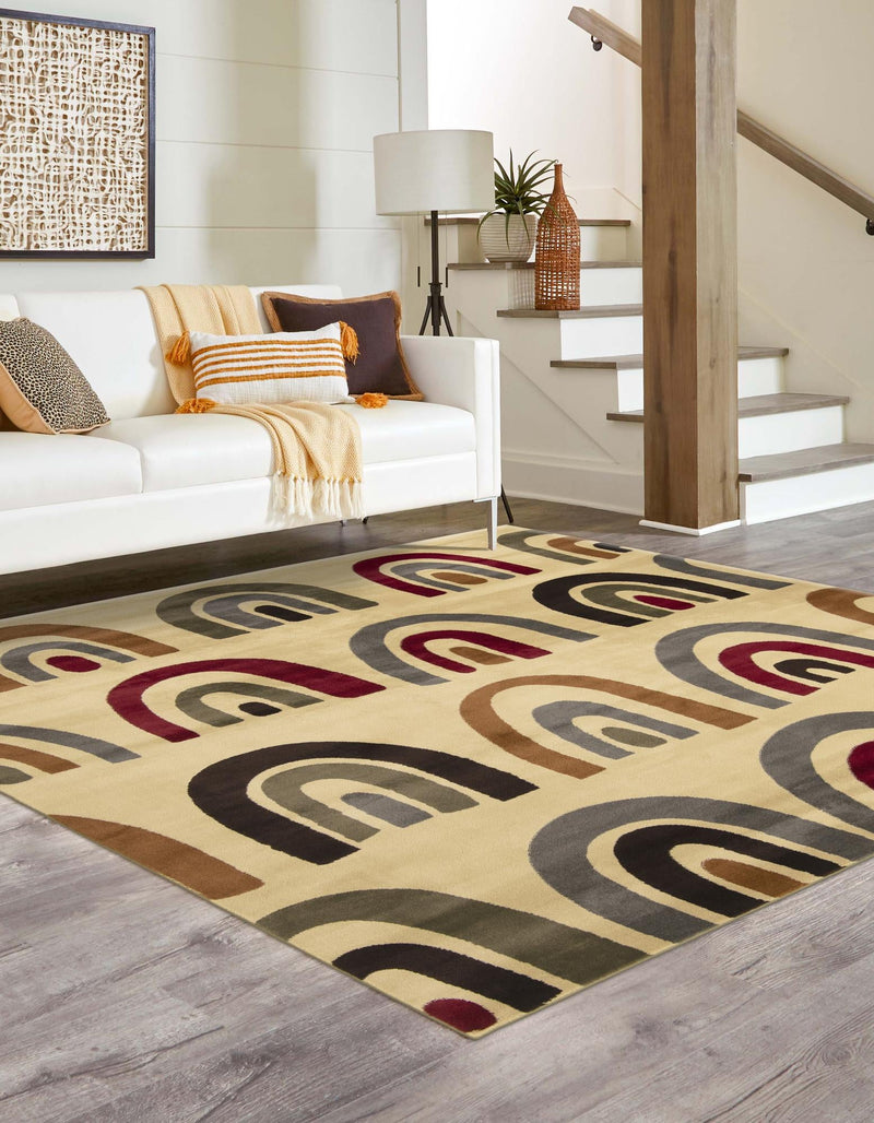 Bistro Lounge Collection Area Rug - Breve Square Cream lifestyle 28