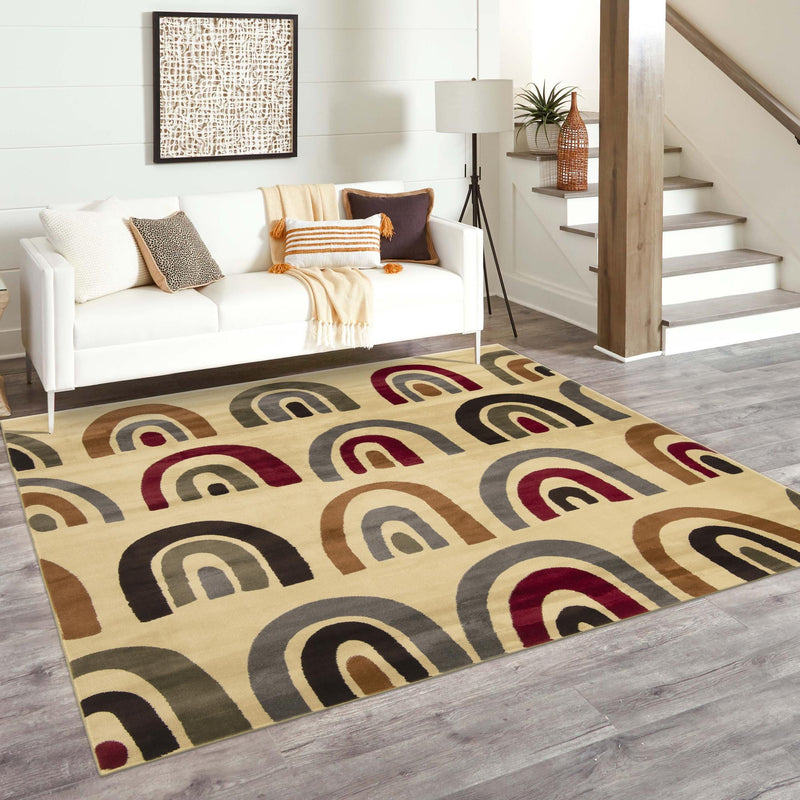 Bistro Lounge Collection Area Rug - Breve Square Cream lifestyle 90