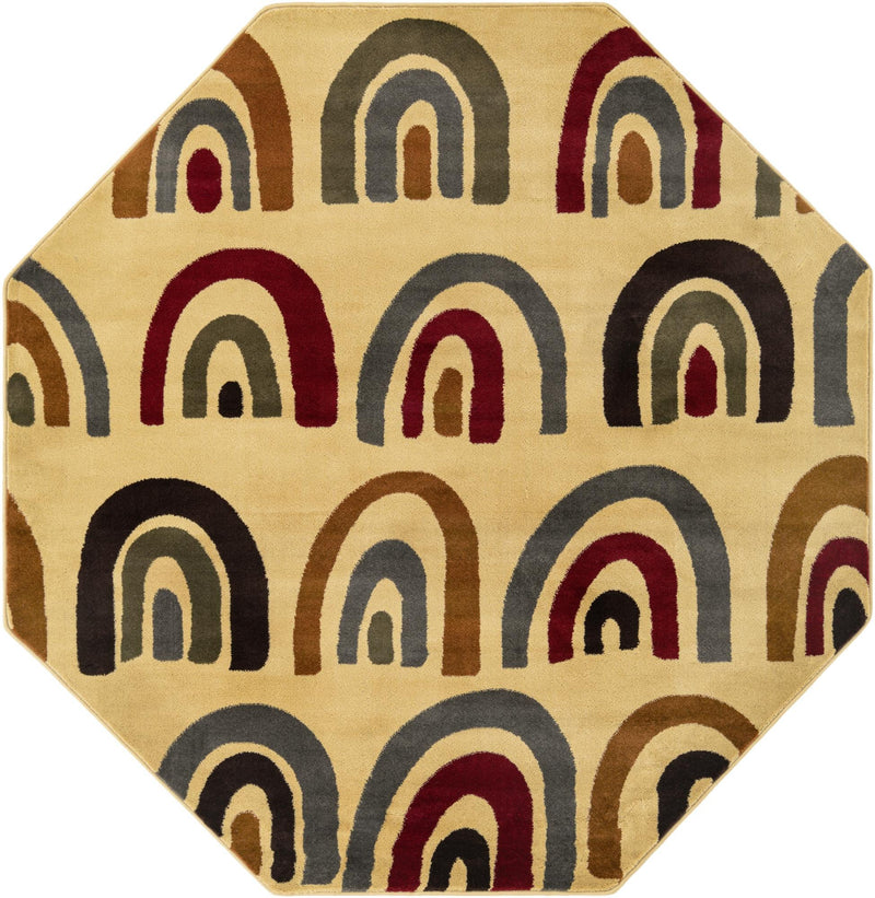 Bistro Lounge Collection Area Rug - Breve Octagon Cream lifestyle 19