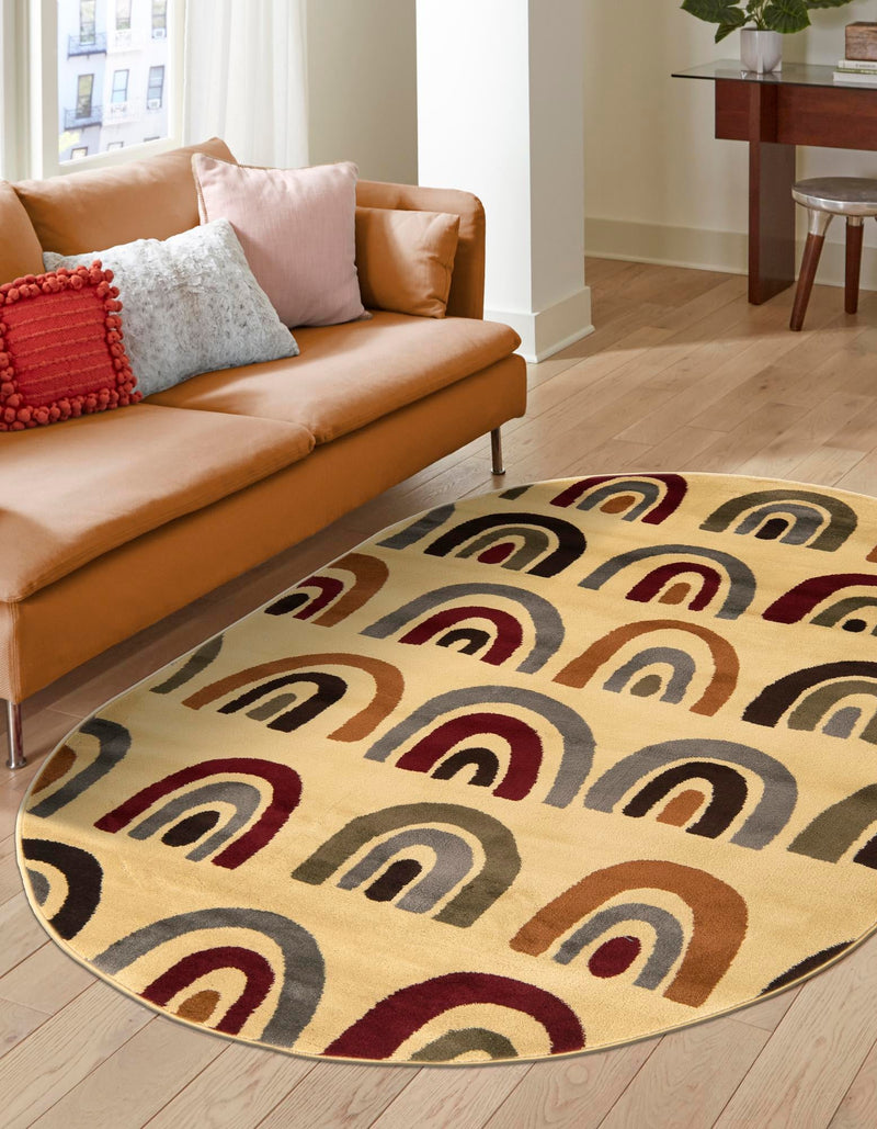 Bistro Lounge Collection Area Rug - Breve Oval Cream lifestyle 25