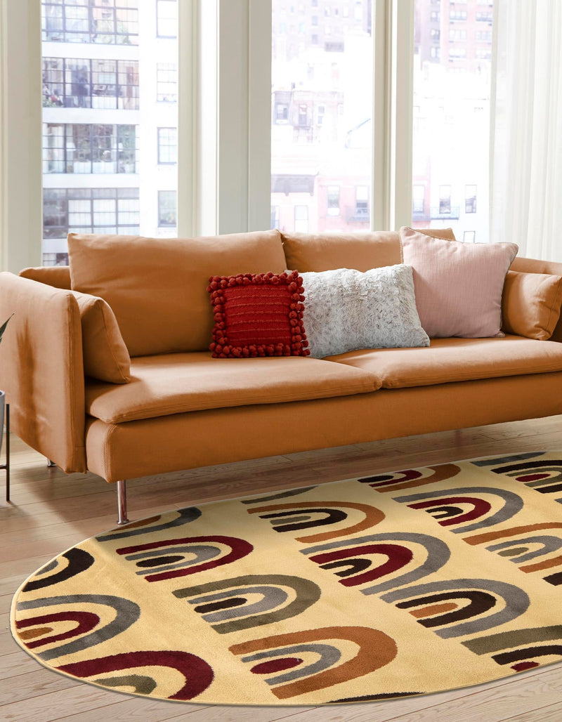Bistro Lounge Collection Area Rug - Breve Oval Cream lifestyle 30
