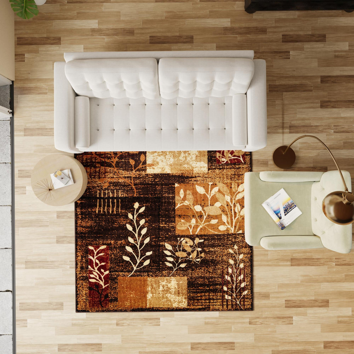 Bistro Lounge Collection Area Rug - Affogato Square Brown lifestyle 168