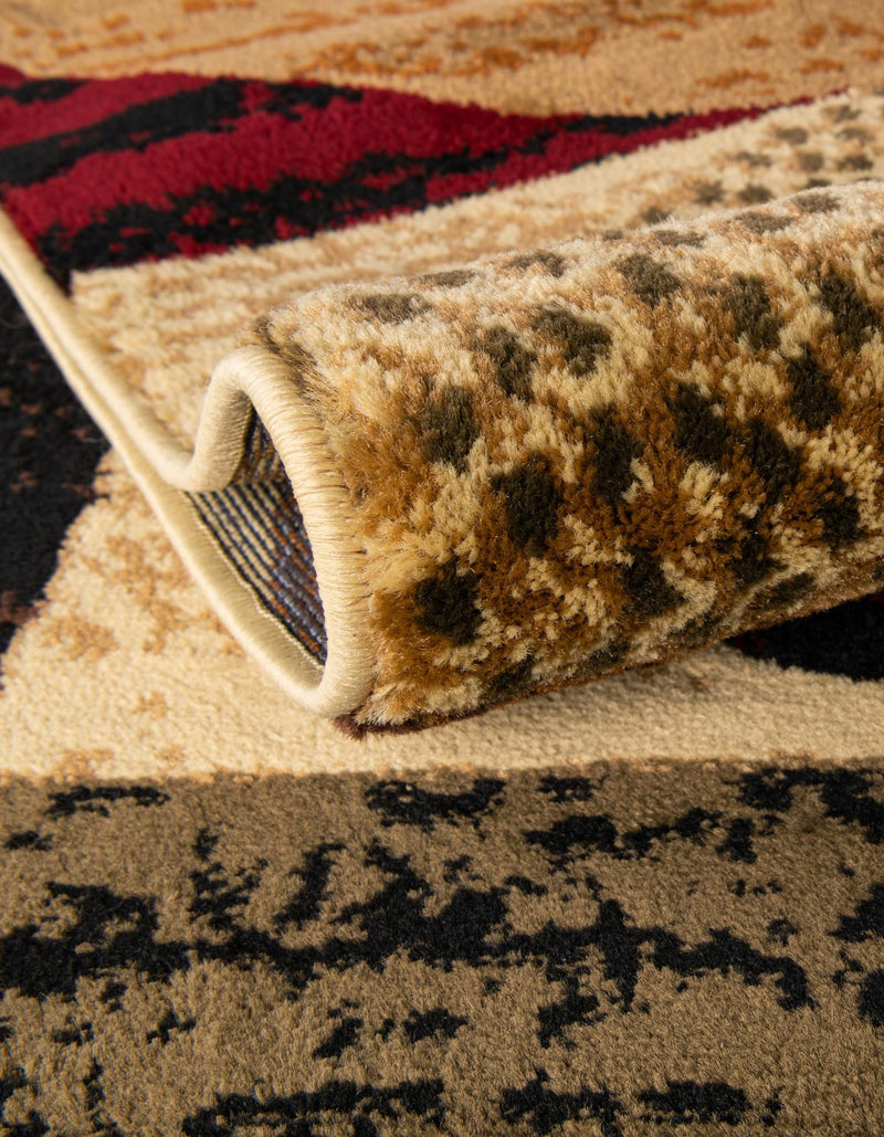Bistro Lounge Collection Area Rug - Mocha Rectangle Multi lifestyle 7