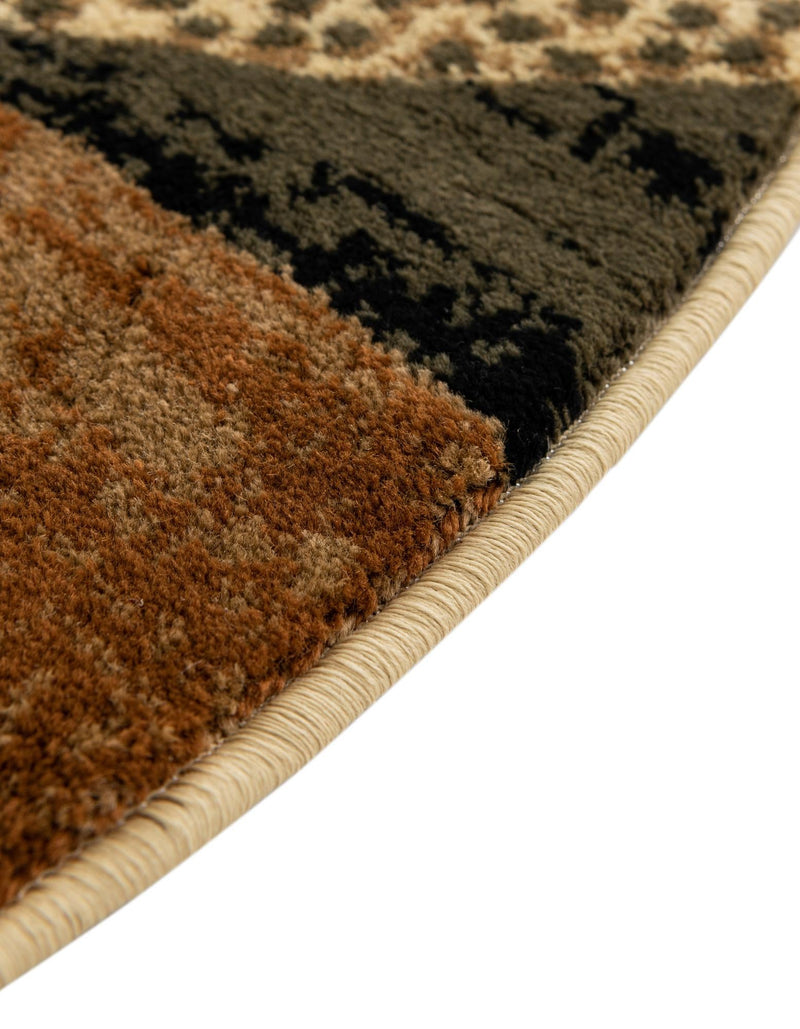 Bistro Lounge Collection Area Rug - Mocha Round Multi lifestyle 45