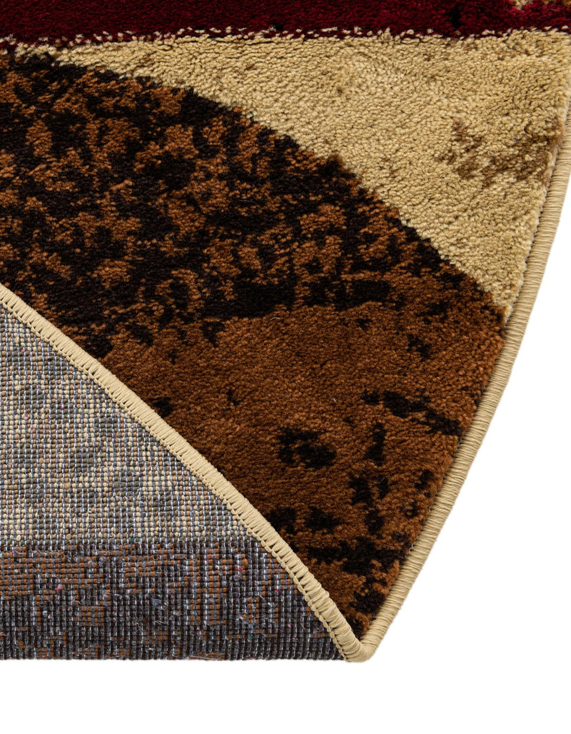 Bistro Lounge Collection Area Rug - Mocha Round Multi lifestyle 55