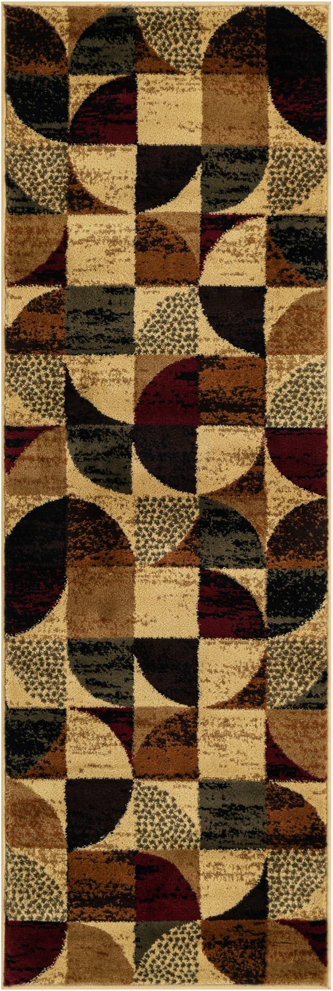 Bistro Lounge Collection Area Rug - Mocha Runner Multi lifestyle 24