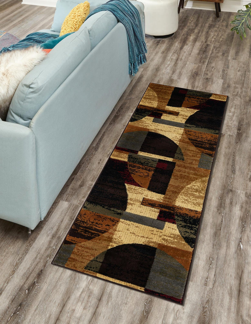 Bistro Lounge Collection Area Rug - Latte Runner Multi lifestyle 25