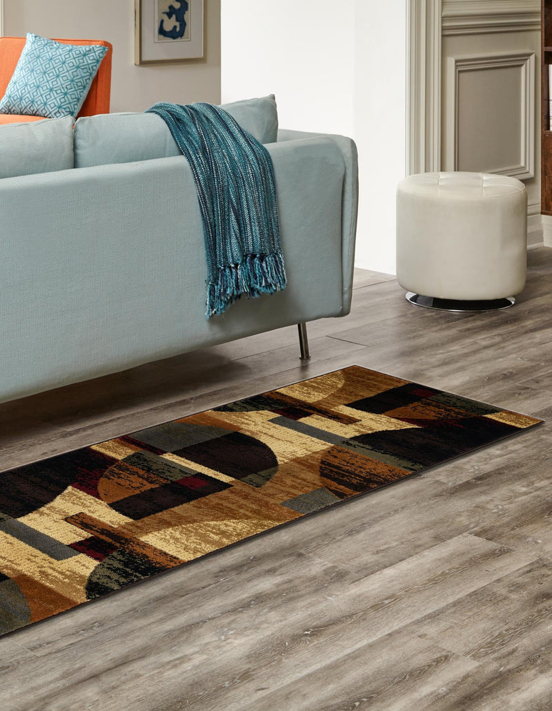 Bistro Lounge Collection Area Rug - Latte Runner Multi lifestyle 30