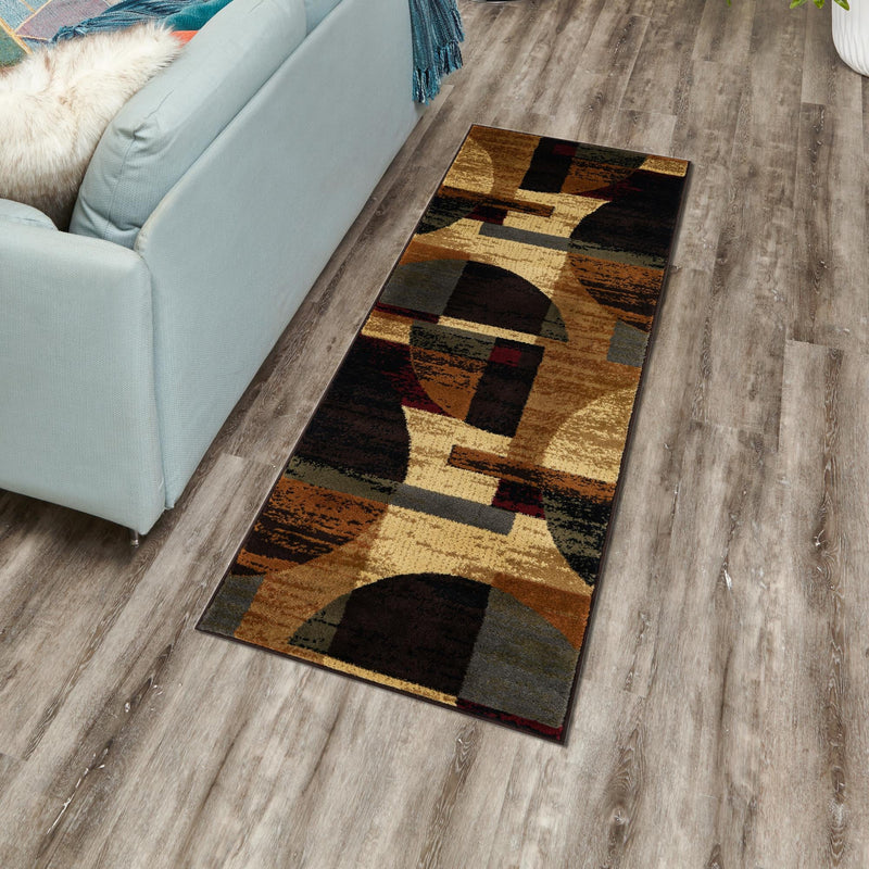 Bistro Lounge Collection Area Rug - Latte Runner Multi lifestyle 101