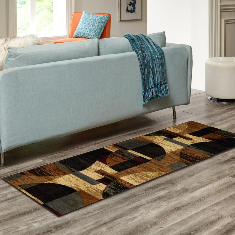Bistro Lounge Collection Area Rug - Latte Runner Multi lifestyle 104