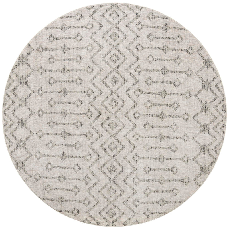Geo Garden Lattice Collection Area Rug - Andalusia Round Ivory lifestyle 45