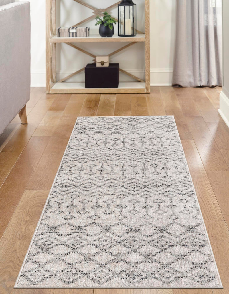 Geo Garden Lattice Collection Area Rug - Andalusia Runner Ivory lifestyle 121