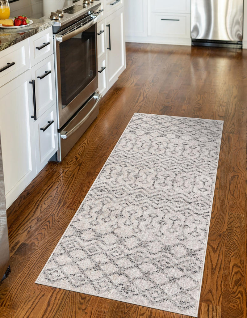 Geo Garden Lattice Collection Area Rug - Andalusia Runner Ivory lifestyle 126