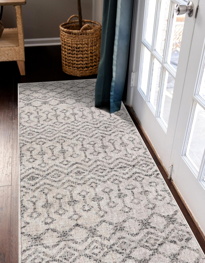 Geo Garden Lattice Collection Area Rug - Andalusia Runner Ivory lifestyle 141