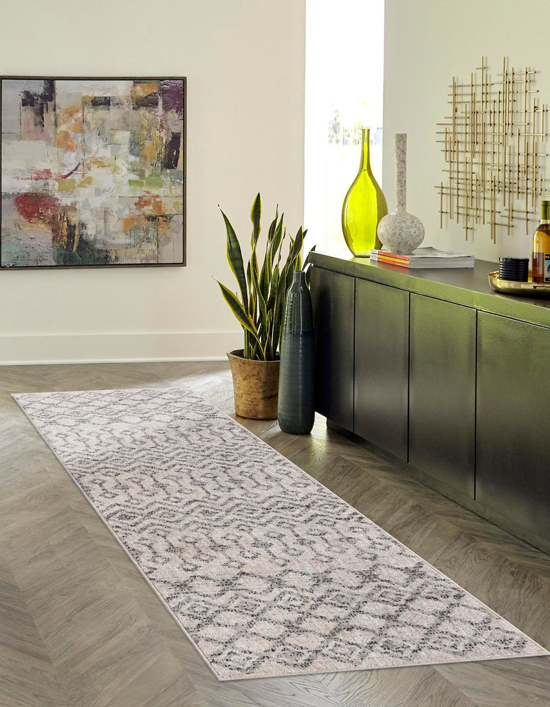 Geo Garden Lattice Collection Area Rug - Andalusia Runner Ivory lifestyle 151