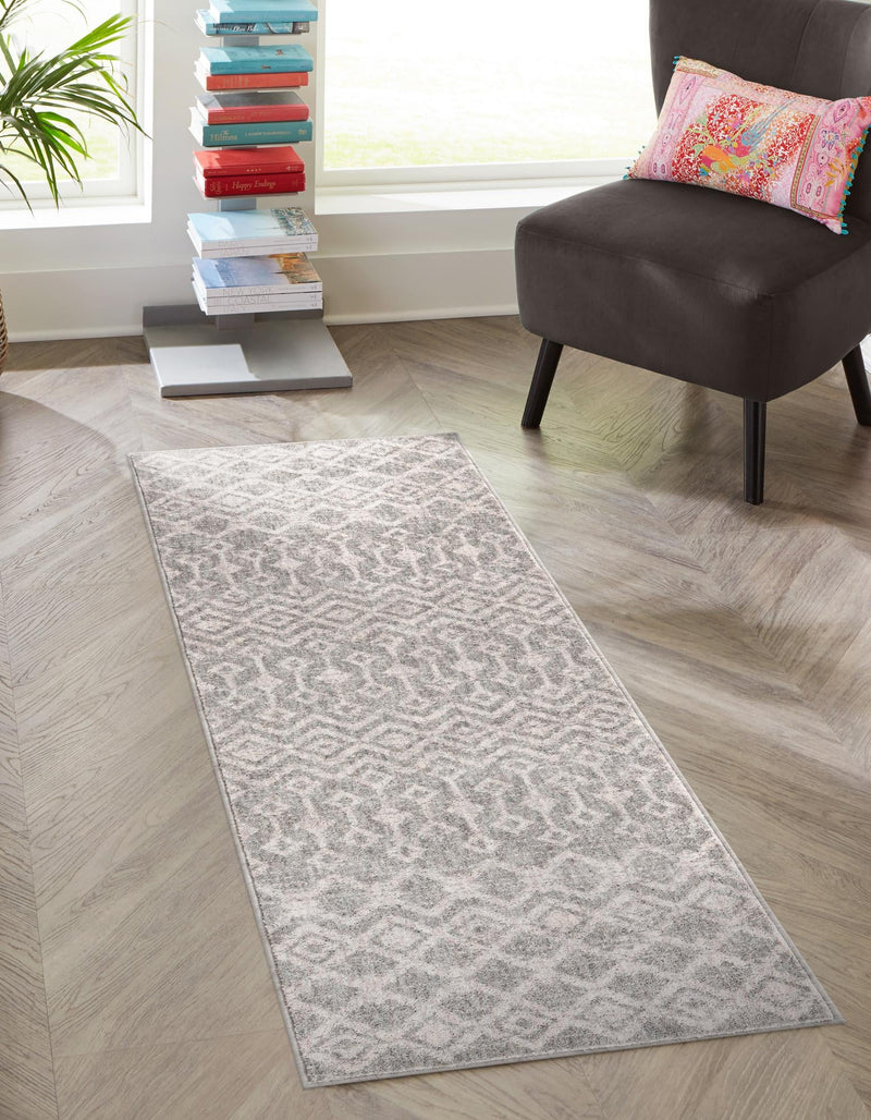 Geo Garden Lattice Collection Area Rug - Andalusia Runner Gray lifestyle 105