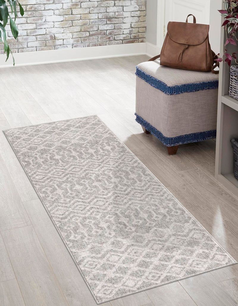 Geo Garden Lattice Collection Area Rug - Andalusia Runner Gray lifestyle 137
