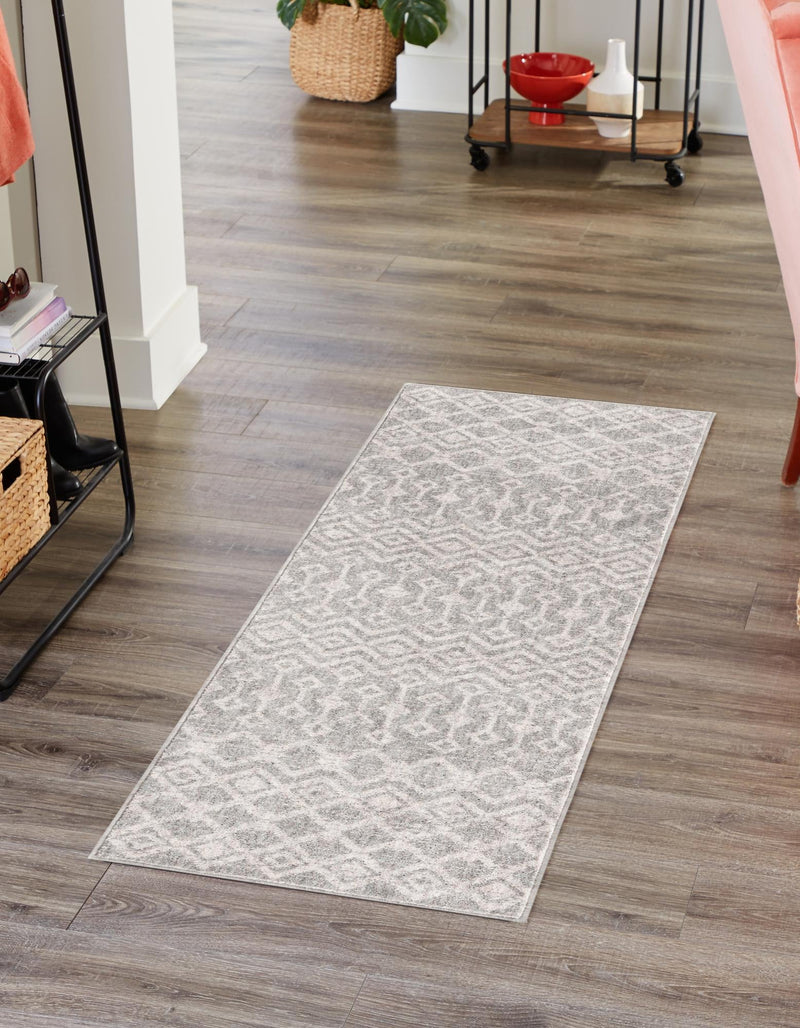 Geo Garden Lattice Collection Area Rug - Andalusia Runner Gray lifestyle 142