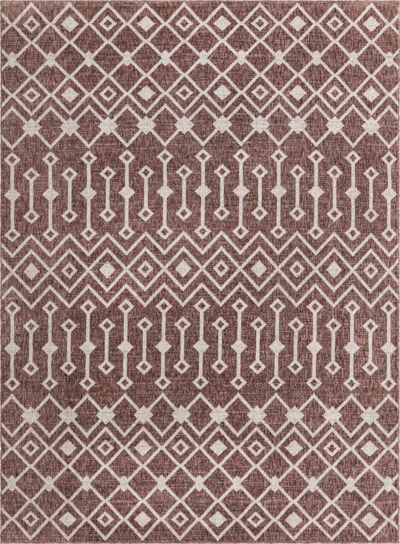Geo Garden Lattice Collection Area Rug - Andalusia Rectangle Dusty Rose lifestyle 2