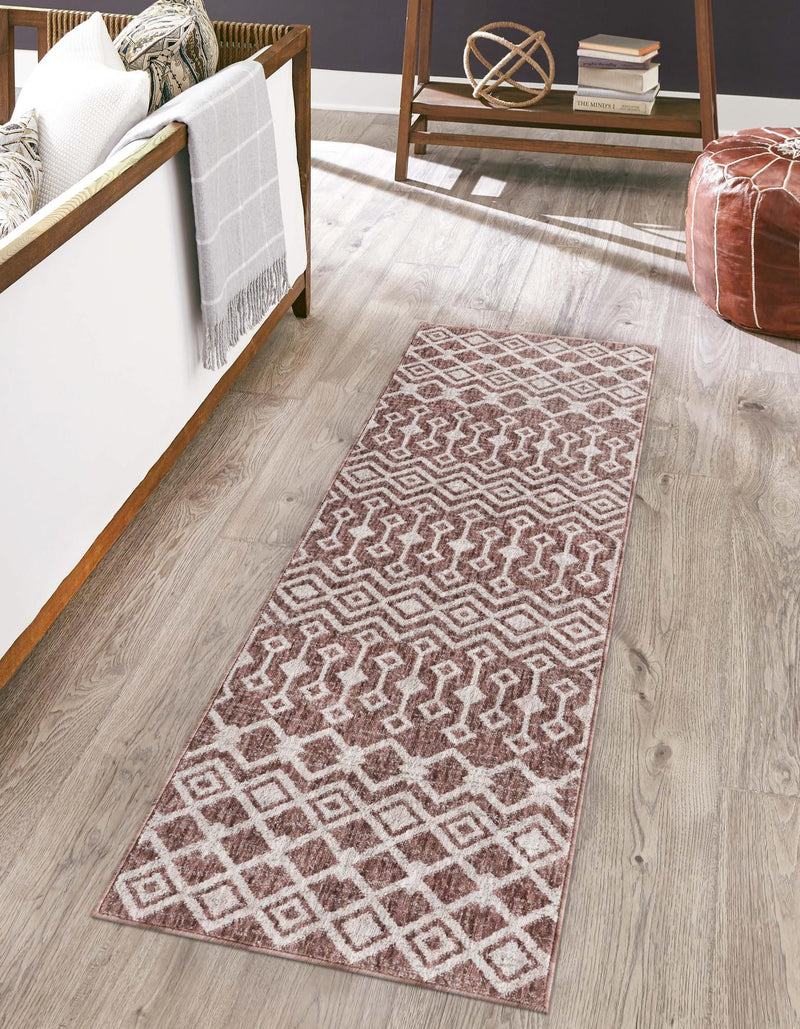 Geo Garden Lattice Collection Area Rug - Andalusia Runner Dusty Rose lifestyle 47