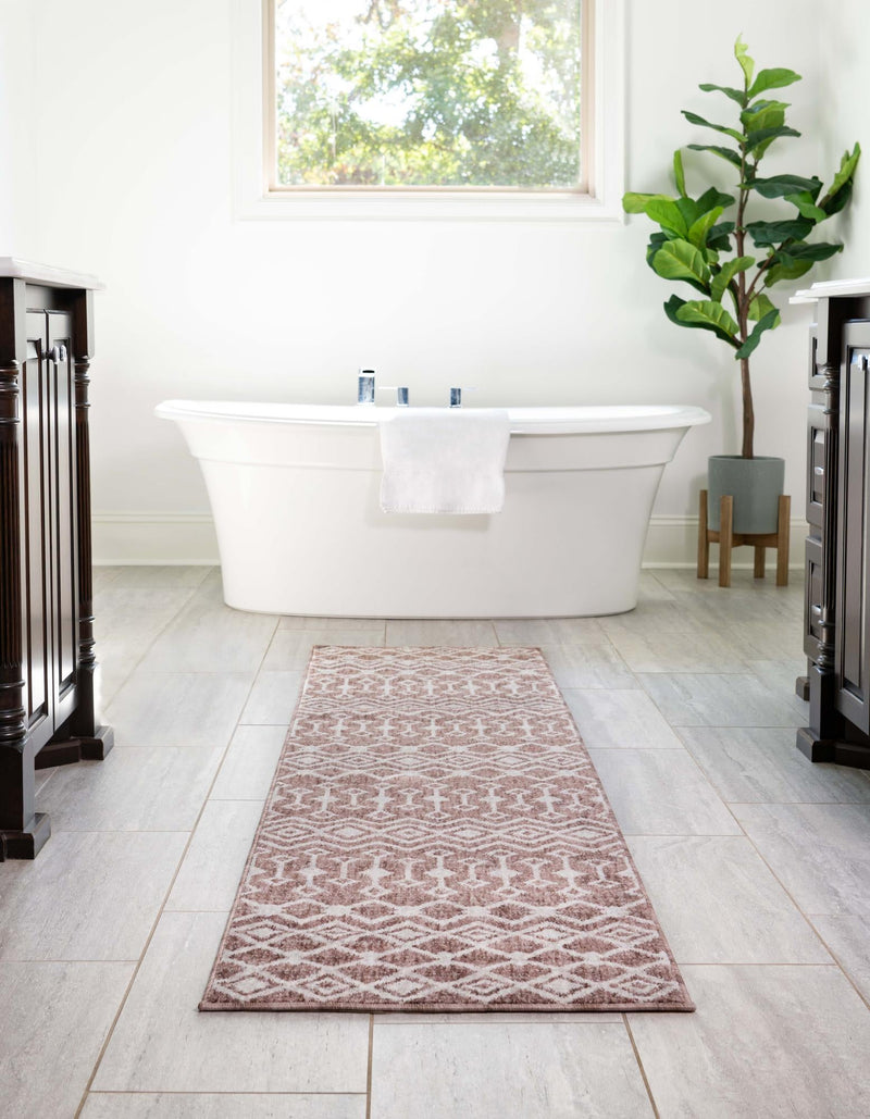 Geo Garden Lattice Collection Area Rug - Andalusia Runner Dusty Rose lifestyle 52