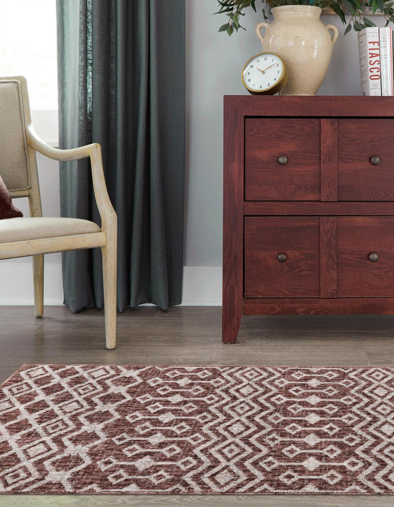 Geo Garden Lattice Collection Area Rug - Andalusia Runner Dusty Rose lifestyle 55