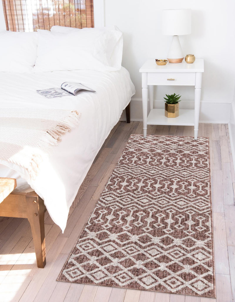 Geo Garden Lattice Collection Area Rug - Andalusia Runner Dusty Rose lifestyle 58